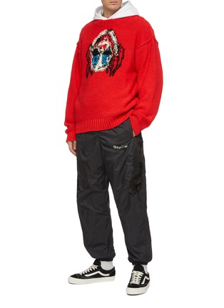 Figure View - Click To Enlarge - DOUBLET - 'Chaos' graphic embroidered outseam track pants