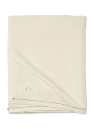 Main View - Click To Enlarge - OYUNA - 'Sabra' contrast hem cashmere bed throw – Ivory