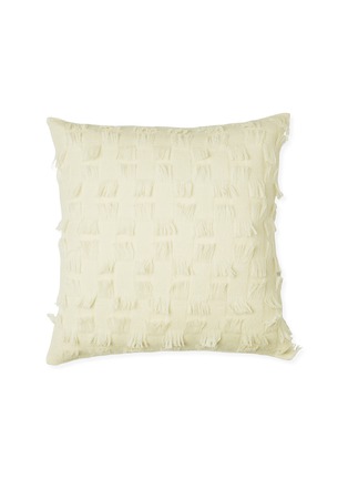 Main View - Click To Enlarge - OYUNA - 'Seren' frayed cashmere cushion cover – Ivory