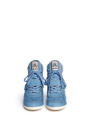 Front View - Click To Enlarge - ASH - 'Bowie' denim concealed wedge sneakers