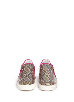 Front View - Click To Enlarge - ASH - 'Intense' iridescent python embossed leather sneakers