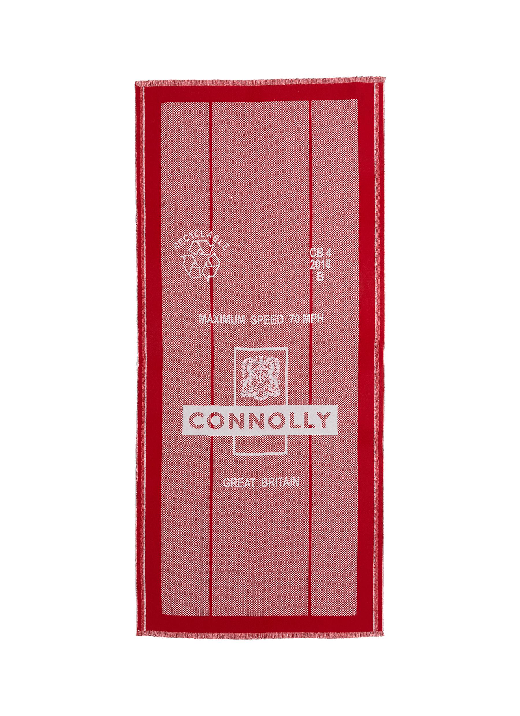 CONNOLLY 'Postbag' logo intarsia lambswool-cashmere scarf