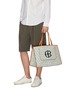 Figure View - Click To Enlarge - CONNOLLY - Logo geometric graphic print canvas beach bag