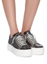Figure View - Click To Enlarge - P448 - 'John' panelled glitter platform sneakers