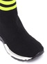 Detail View - Click To Enlarge - STELLA MCCARTNEY - Stripe cuff sock knit high top kids sneakers