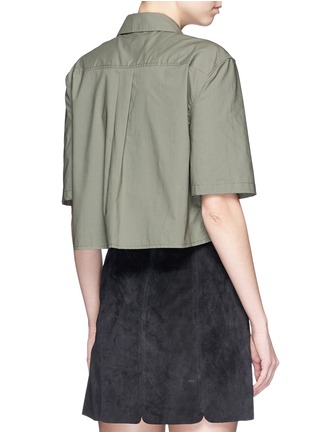 Back View - Click To Enlarge - EQUIPMENT - Cropped cotton poplin shirt