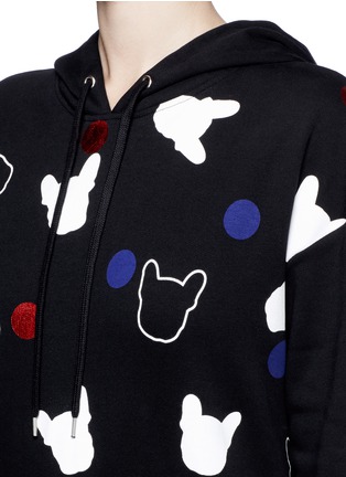 Detail View - Click To Enlarge - ÊTRE CÉCILE - French bulldog dot print hoodie