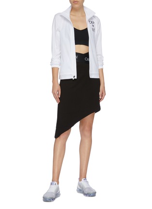 Figure View - Click To Enlarge - CALVIN KLEIN PERFORMANCE - Logo waistband asymmetric skirt