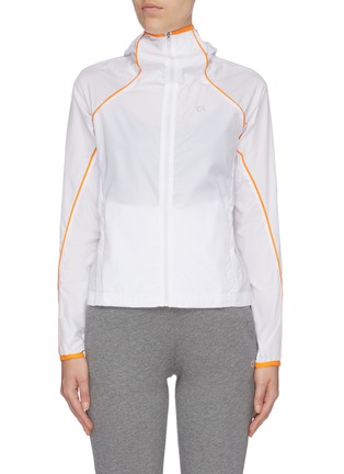 Main View - Click To Enlarge - CALVIN KLEIN PERFORMANCE - 'Voyager' contrast piping hooded windbreaker jacket