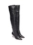 Detail View - Click To Enlarge - GIANVITO ROSSI - 'Stefanie' toe cap leather thigh high boots