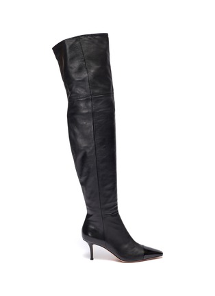 Main View - Click To Enlarge - GIANVITO ROSSI - 'Stefanie' toe cap leather thigh high boots