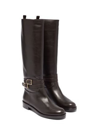 Detail View - Click To Enlarge - GIANVITO ROSSI - 'Manor' buckled knee high leather boots