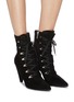 Figure View - Click To Enlarge - GIANVITO ROSSI - 'Waterloo' lace-up suede ankle boots