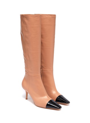 Detail View - Click To Enlarge - GIANVITO ROSSI - Contrast toe knee high boots
