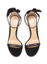 Detail View - Click To Enlarge - GIANVITO ROSSI - 'Belvedere' pleated panel ankle strap lamé sandals