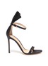 Main View - Click To Enlarge - GIANVITO ROSSI - 'Belvedere' pleated panel ankle strap lamé sandals