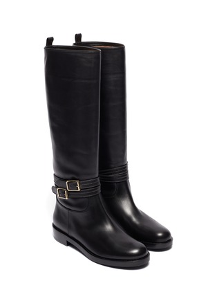 Detail View - Click To Enlarge - GIANVITO ROSSI - 'Manor' buckled leather knee high boots