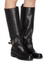Figure View - Click To Enlarge - GIANVITO ROSSI - 'Manor' buckled leather knee high boots