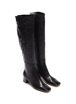 Detail View - Click To Enlarge - GIANVITO ROSSI - Patent toecap leather knee high boots