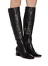 Figure View - Click To Enlarge - GIANVITO ROSSI - Patent toecap leather knee high boots