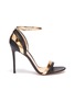Main View - Click To Enlarge - GIANVITO ROSSI - Mirror metallic trim ankle strap leather sandals