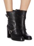 Figure View - Click To Enlarge - GIANVITO ROSSI - Buckled leather mid calf boots