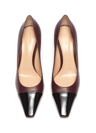 Detail View - Click To Enlarge - GIANVITO ROSSI - 'Lucy' contrast toe leather pumps