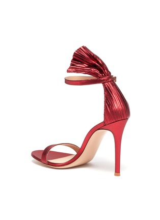  - GIANVITO ROSSI - 'Belvedere' pleated panel ankle strap lamé sandals