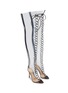 Detail View - Click To Enlarge - GIANVITO ROSSI - 'Plexi' clear PVC lace-up knee high boots