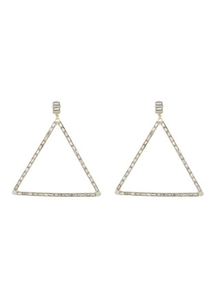 Main View - Click To Enlarge - KENNETH JAY LANE - Glass crystal triangle hoop clip earrings