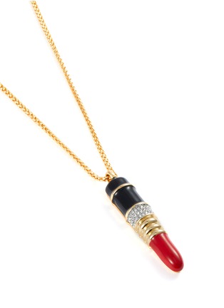 Detail View - Click To Enlarge - KENNETH JAY LANE - Glass crystal lipstick pendant necklace