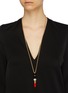 Figure View - Click To Enlarge - KENNETH JAY LANE - Glass crystal lipstick pendant necklace