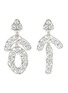 Main View - Click To Enlarge - KENNETH JAY LANE - Glass crystal mismatched sculptural drop clip earrings