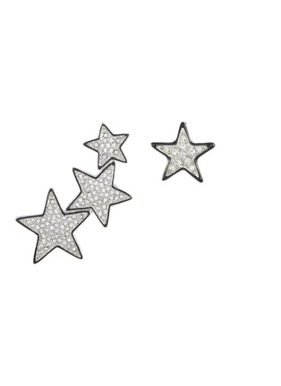 Main View - Click To Enlarge - KENNETH JAY LANE - Glass crystal mismatched star stud earrings