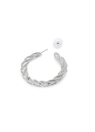 Detail View - Click To Enlarge - KENNETH JAY LANE - Twisted chain hoop earrings
