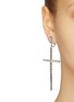 Figure View - Click To Enlarge - KENNETH JAY LANE - Glass crystal cross drop clip earrings