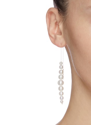 Figure View - Click To Enlarge - BELINDA CHANG - 'Crescendo Chain' freshwater pearl drop 14k gold thread through earrings