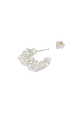 Detail View - Click To Enlarge - BELINDA CHANG - 'Confetti' silver hoop earrings