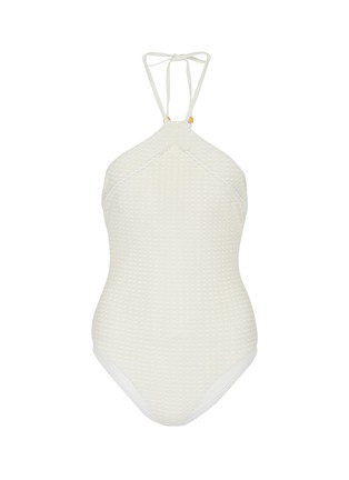Main View - Click To Enlarge - PEONY - 'Wicker' halterneck one piece swimsuit