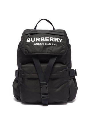 Main View - Click To Enlarge - BURBERRY - Logo print nylon backpack