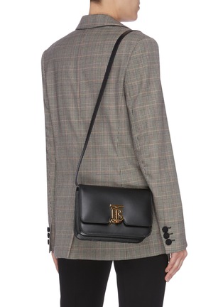 Figure View - Click To Enlarge - BURBERRY - 'TB' monogram clasp small leather crossbody bag