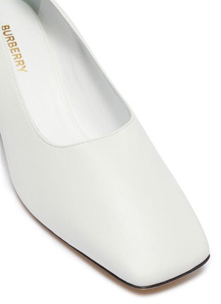 Detail View - Click To Enlarge - BURBERRY - Metal heel insert leather pumps