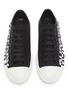 Detail View - Click To Enlarge - BURBERRY - Logo print gabardine sneakers