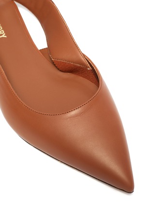 Detail View - Click To Enlarge - BURBERRY - Logo slingback leather skimmer flats