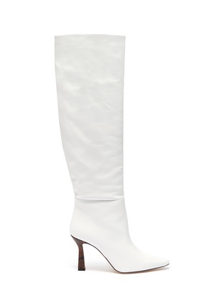 Main View - Click To Enlarge - WANDLER - 'Lina' snake embossed heel long boots