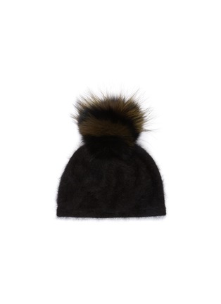Main View - Click To Enlarge - YVES SALOMON - Fox fur pompom knit beanie