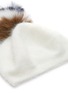 Detail View - Click To Enlarge - YVES SALOMON - Fox fur pompom knit beret