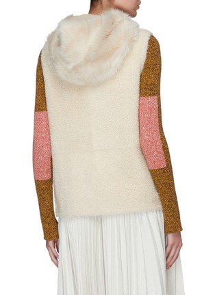 Back View - Click To Enlarge - YVES SALOMON - Reversible hooded lambskin shearling vest