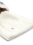 Detail View - Click To Enlarge - YVES SALOMON - Fox fur pompom rib knit beanie