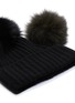 Detail View - Click To Enlarge - YVES SALOMON - Interchangeable fox fur pompom cashmere knit beanie
